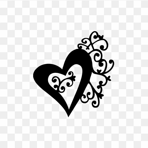 Black heart clipart